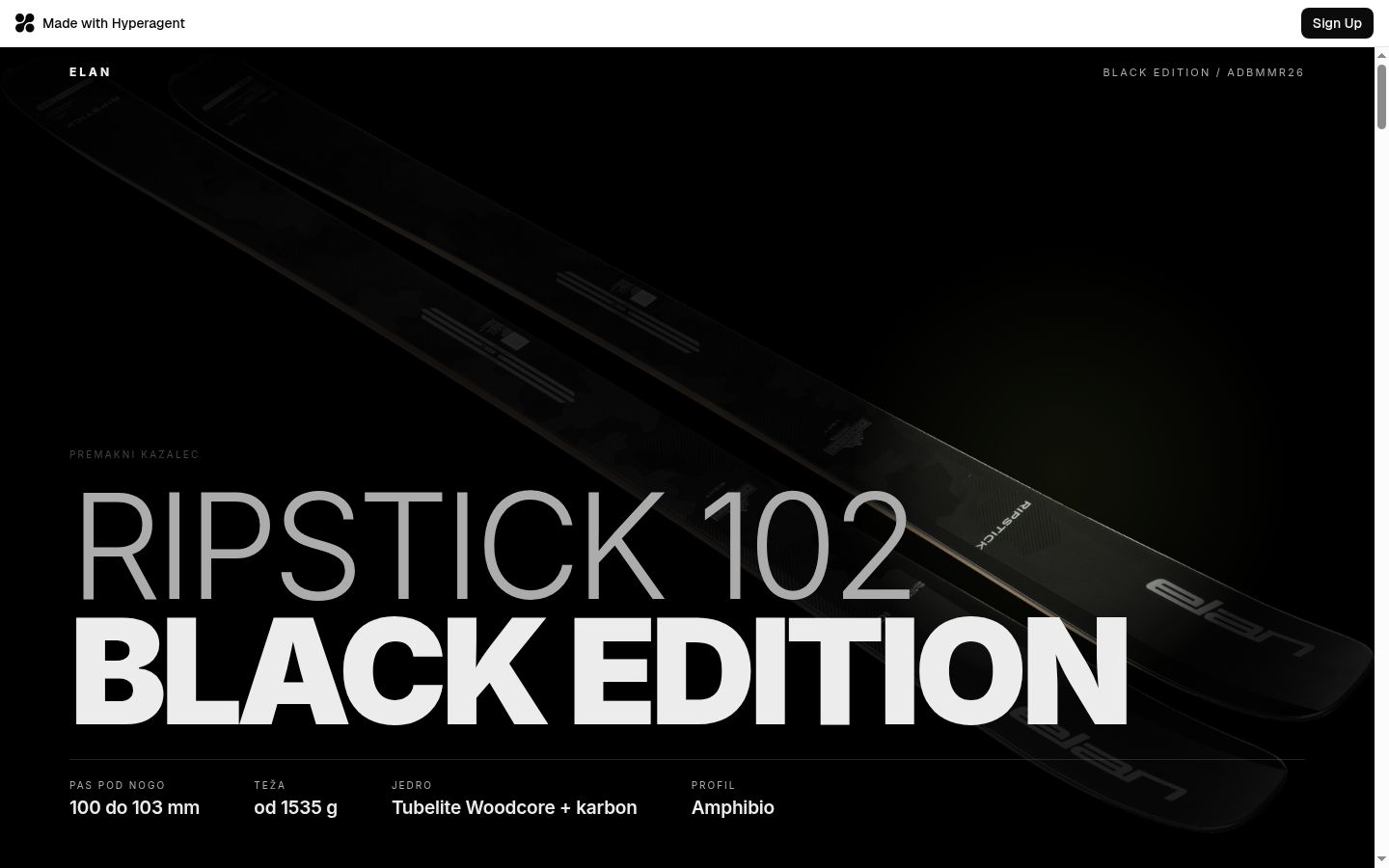 Landing page Ripstick 102 Black Edition, Črna na črni